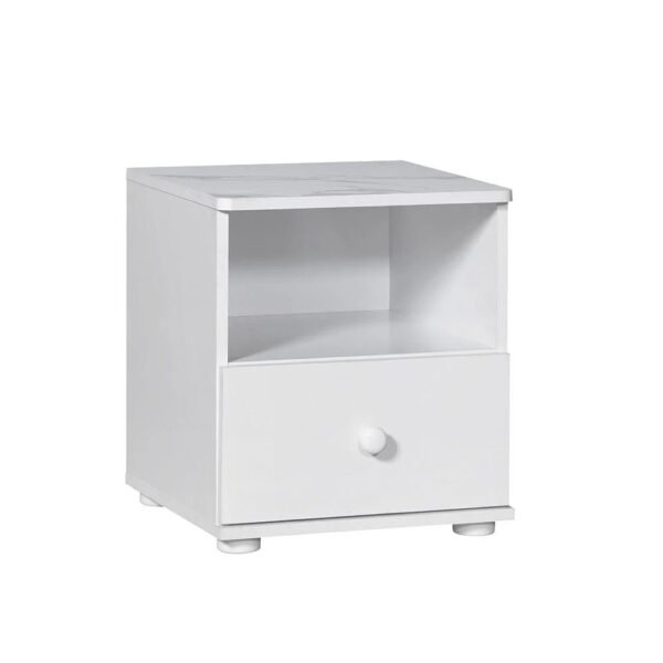 White Night Stand with Drawer - Image 4