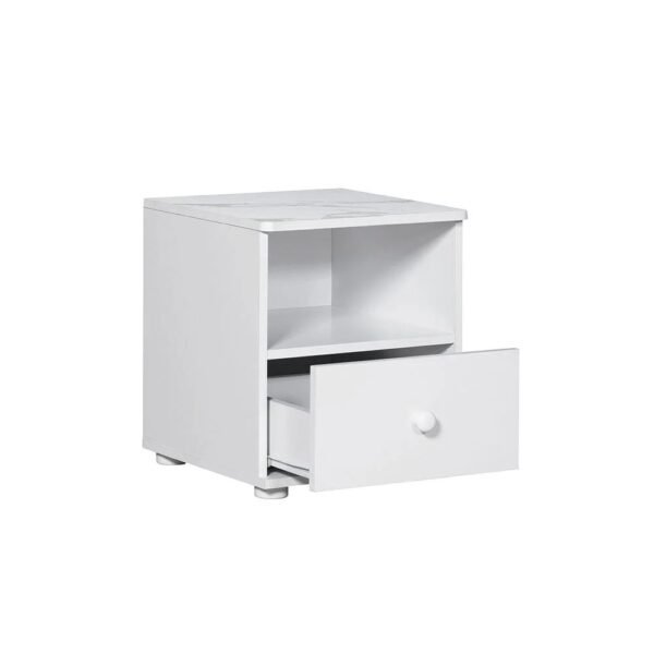 White Night Stand with Drawer - Image 3