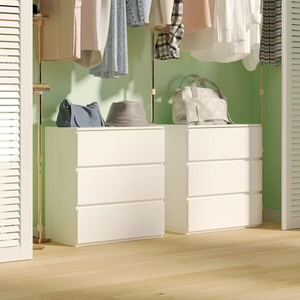 3-Drawer Wood Dresser – Modern Chest with Storage for Bedroom - Image 2