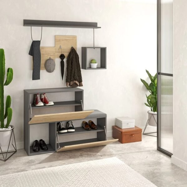 Multi-Functional Entryway Shoe Cabinet with Coat Rack - Image 4