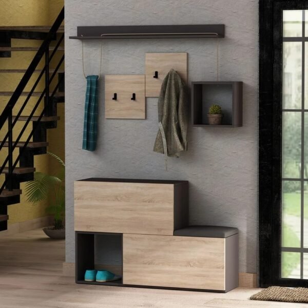 Multi-Functional Entryway Shoe Cabinet with Coat Rack - Image 3