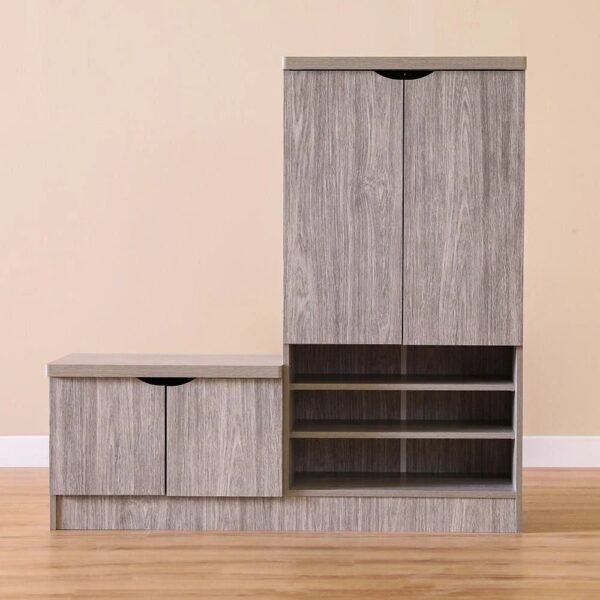 2-Door Shoe Rack with Seat - Image 4