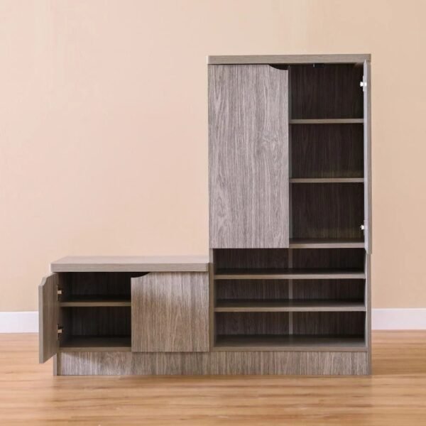 2-Door Shoe Rack with Seat - Image 5