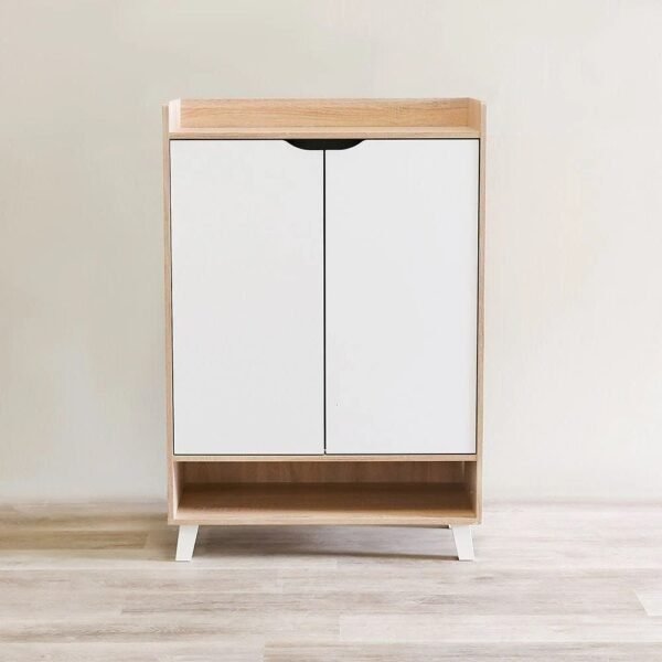 2-Door Shoe Cabinet with Multiple Shelves - Image 3