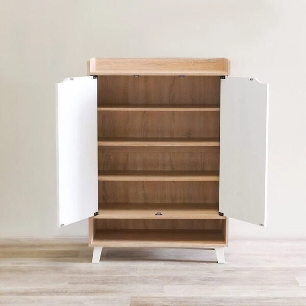 2-Door Shoe Cabinet with Multiple Shelves - Image 4