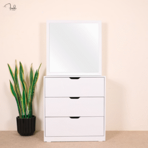 Elegant Vanity Unit with Hidden Mirror Storage – Compact & Functional