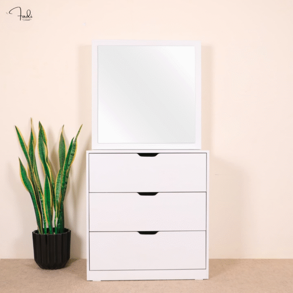 Elegant Vanity Unit with Hidden Mirror Storage – Compact & Functional