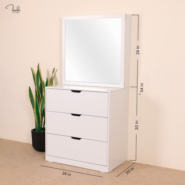 Elegant Vanity Unit with Hidden Mirror Storage – Compact & Functional - Image 4