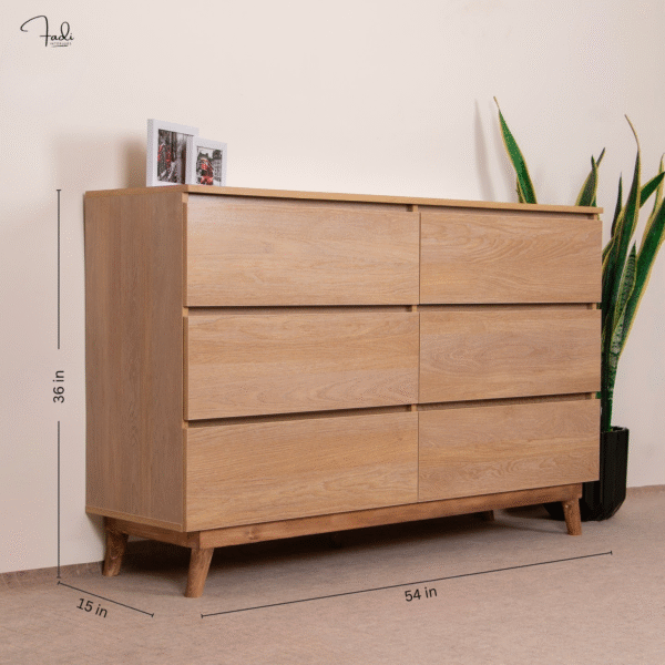 Wooden chest of drawers with 6 drawers – Natural. Timeless. Spacious. - Image 4
