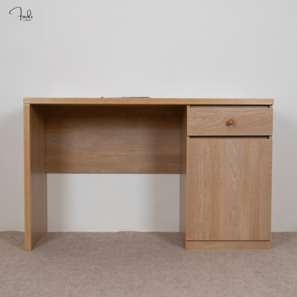 Wooden Office Desk with Drawer and Cabinet – Minimalist Functionality