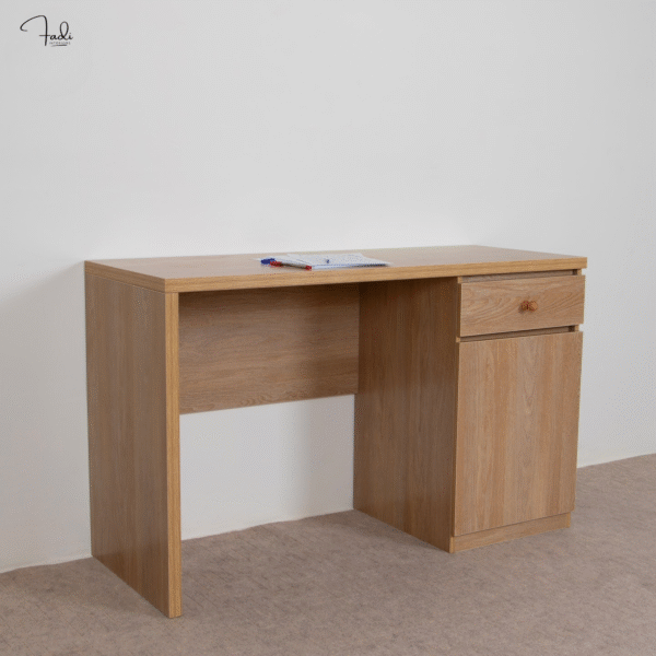 Wooden Office Desk with Drawer and Cabinet – Minimalist Functionality - Image 2