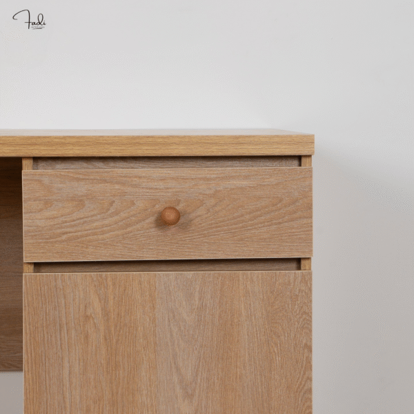 Wooden Office Desk with Drawer and Cabinet – Minimalist Functionality - Image 4