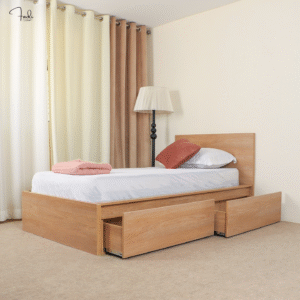 Double Bed with Storage Drawers – Space-Saving Simplicity