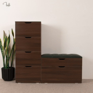 Wooden Shoe Cabinet with Seating Bench – Organized Entryway in Style