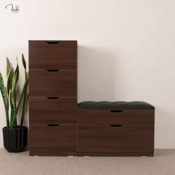 Wooden Shoe Cabinet with Seating Bench – Organized Entryway in Style